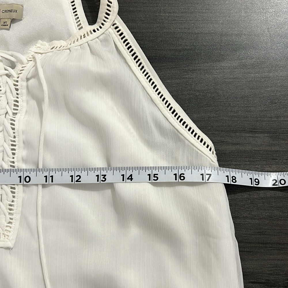 CREMIEUX women’s size XS White Summer Rank Top - Picture 8 of 9
